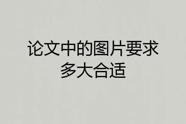 论文中的图片要求多大合适