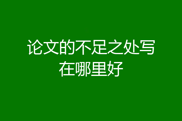 论文的不足之处写在哪里好