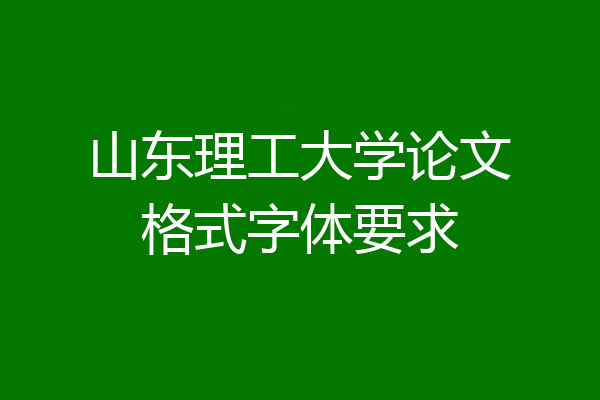 山东理工大学论文格式字体要求