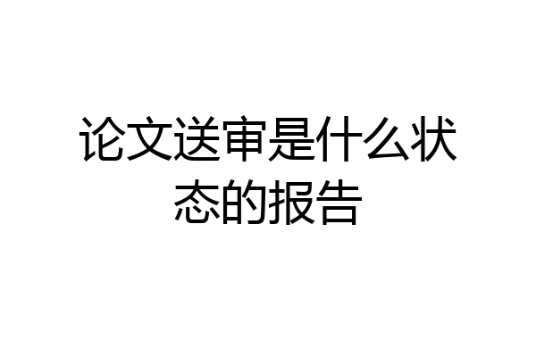 论文送审是什么状态的报告