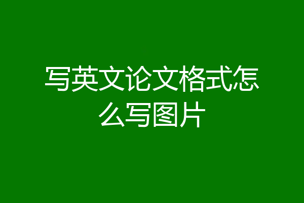 写英文论文格式怎么写图片
