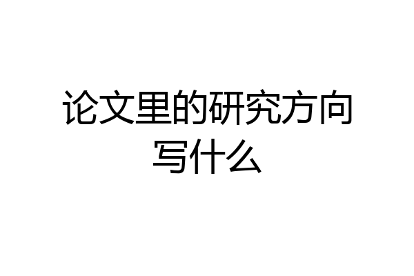 论文里的研究方向写什么