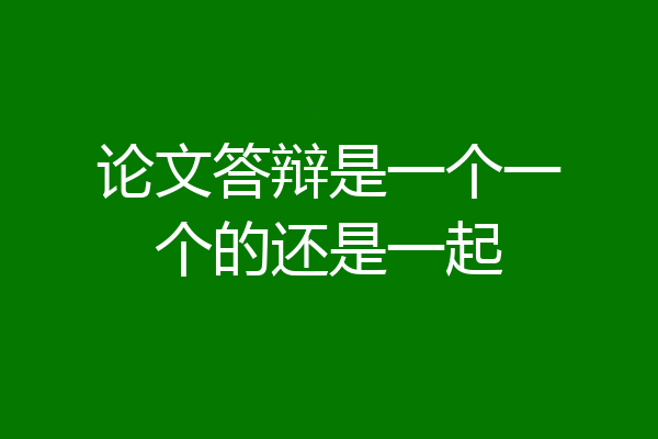 论文答辩是一个一个的还是一起