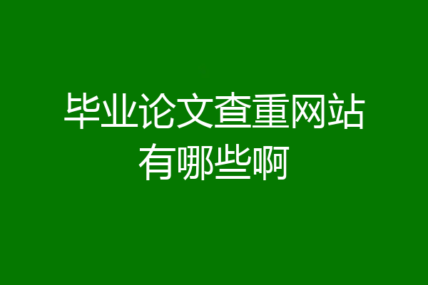 毕业论文查重网站有哪些啊