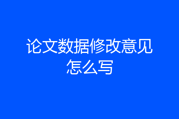论文数据修改意见怎么写
