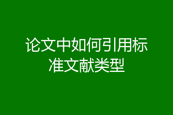 论文中如何引用标准文献类型