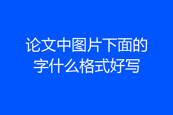 论文中图片下面的字什么格式好写
