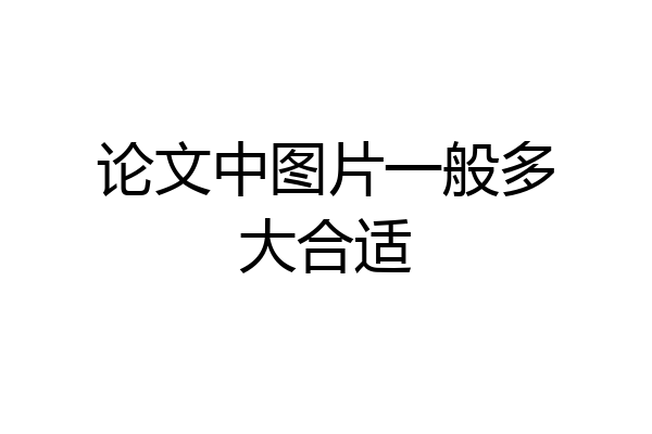 论文中图片一般多大合适