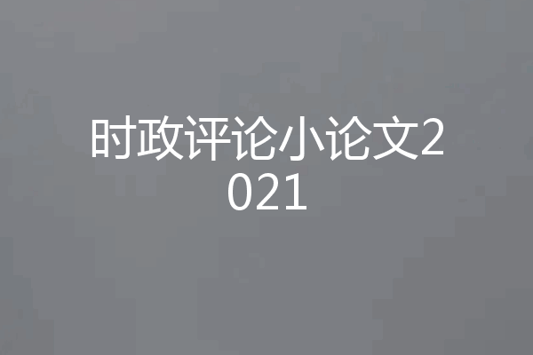 时政评论小论文2021