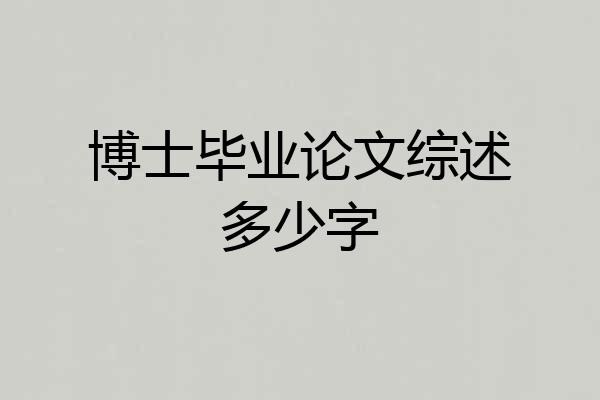 博士毕业论文综述多少字