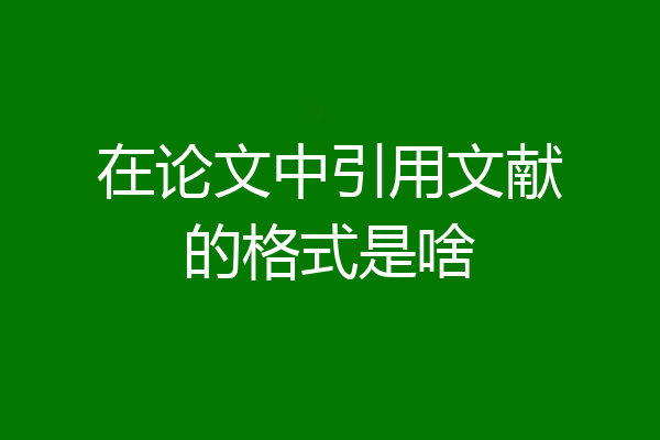 在论文中引用文献的格式是啥
