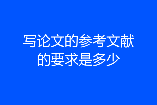 写论文的参考文献的要求是多少