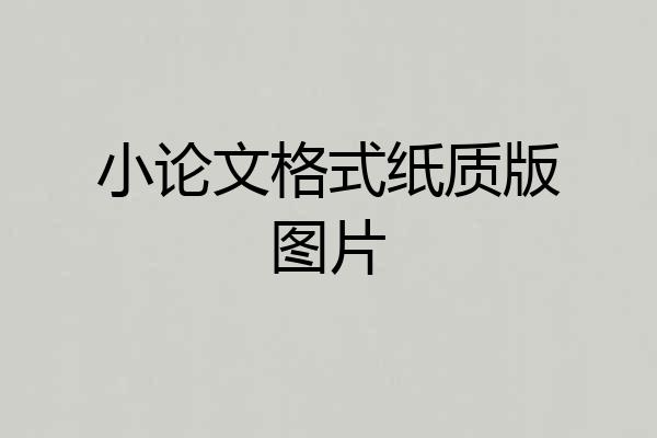 小论文格式纸质版图片