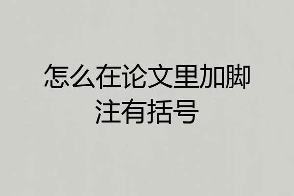怎么在论文里加脚注有括号
