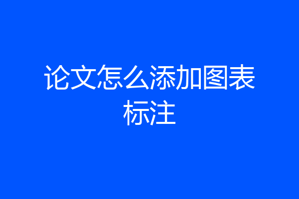 论文怎么添加图表标注