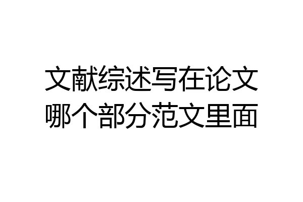 文献综述写在论文哪个部分范文里面