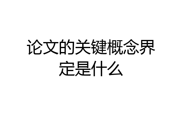 论文的关键概念界定是什么