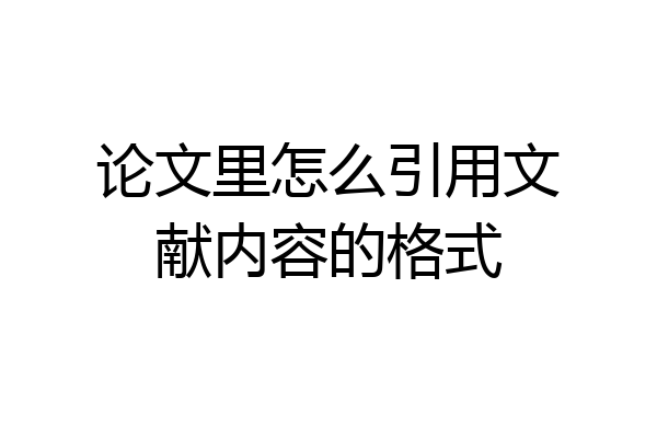 论文里怎么引用文献内容的格式