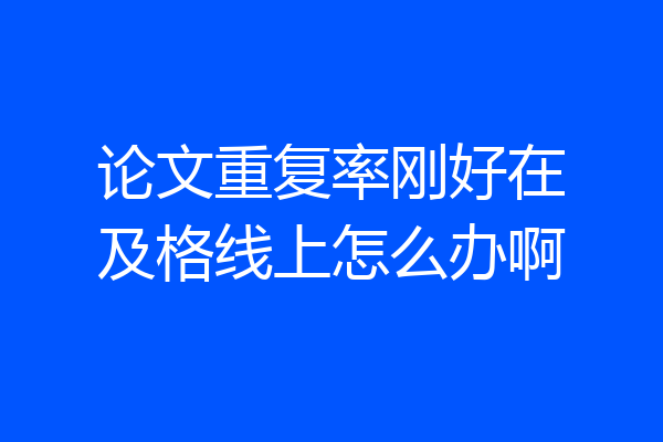 论文重复率刚好在及格线上怎么办啊