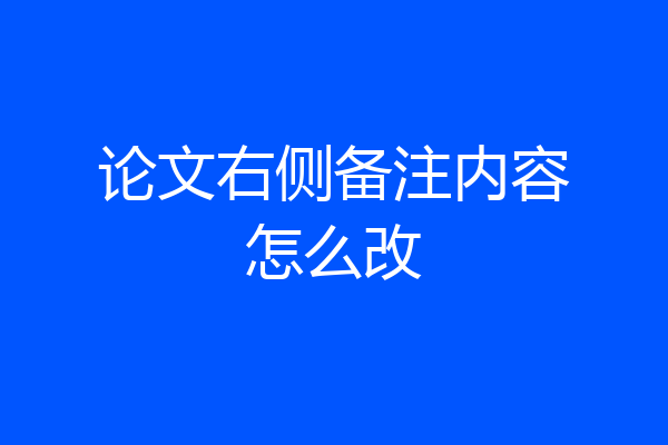 论文右侧备注内容怎么改