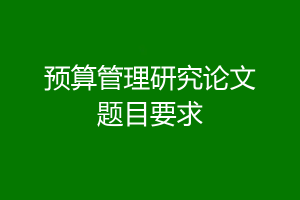 预算管理研究论文题目要求