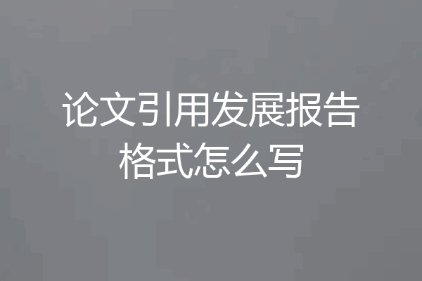 论文引用发展报告格式怎么写