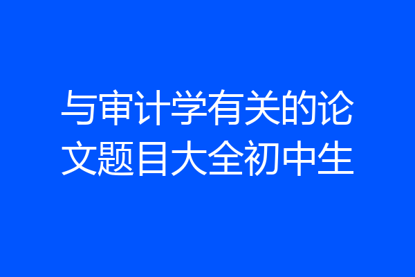 与审计学有关的论文题目大全初中生