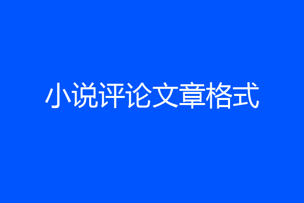小说评论文章格式