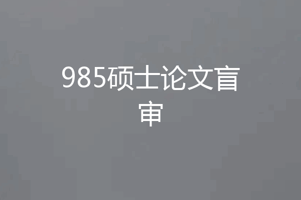 985硕士论文盲审