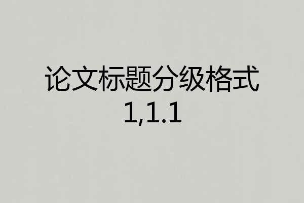 论文标题分级格式1,1.1