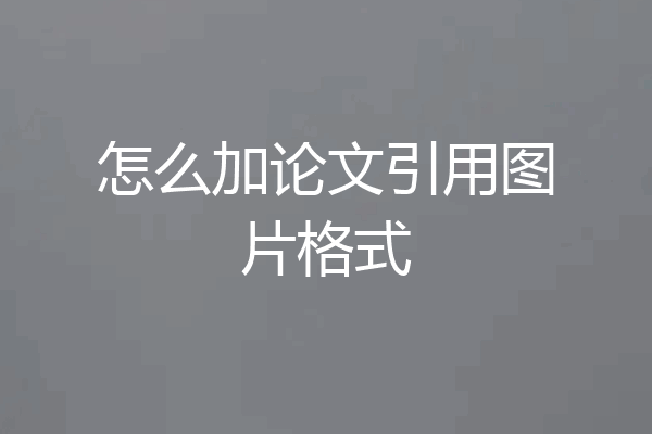 怎么加论文引用图片格式