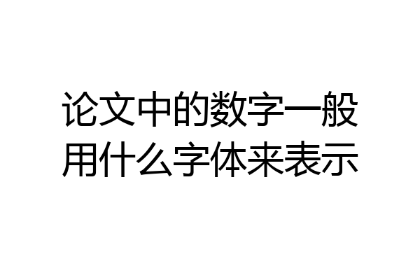 论文中的数字一般用什么字体来表示