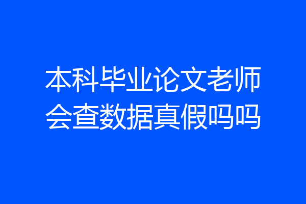 本科毕业论文老师会查数据真假吗吗