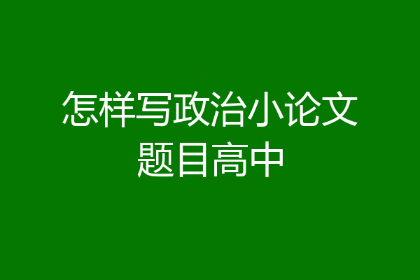 怎样写政治小论文题目高中