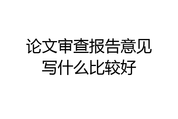 论文审查报告意见写什么比较好