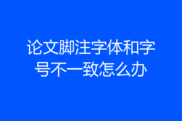 论文脚注字体和字号不一致怎么办