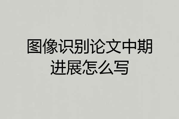 图像识别论文中期进展怎么写
