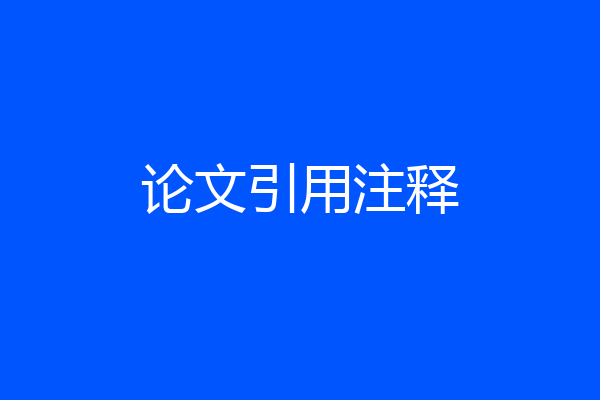 论文引用注释