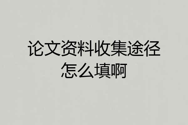 论文资料收集途径怎么填啊