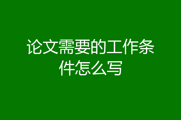 论文需要的工作条件怎么写