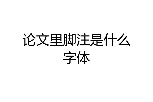 论文里脚注是什么字体