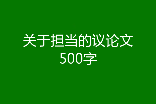 关于担当的议论文500字