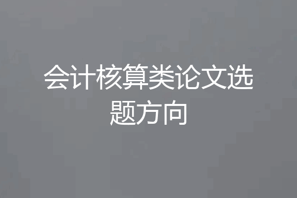 会计核算类论文选题方向