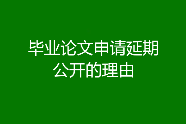 毕业论文申请延期公开的理由