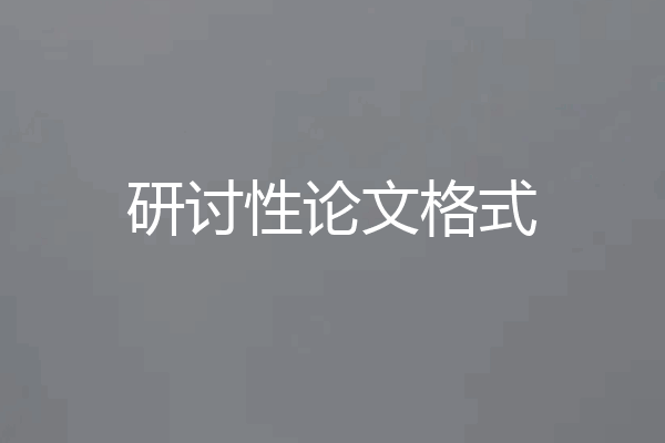 研讨性论文格式