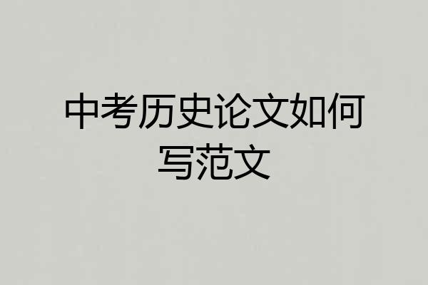 中考历史论文如何写范文