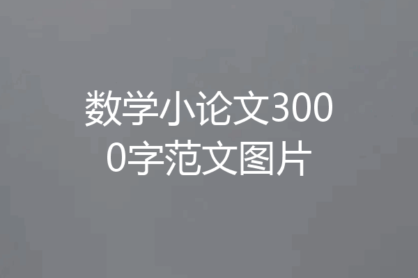 数学小论文3000字范文图片