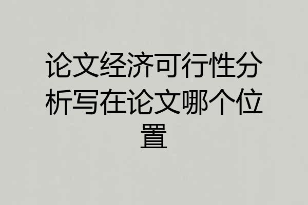 论文经济可行性分析写在论文哪个位置