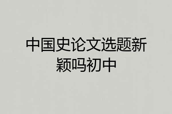 中国史论文选题新颖吗初中