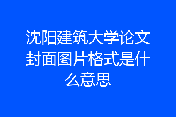 沈阳建筑大学论文封面图片格式是什么意思